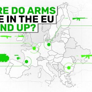 Where do arms made in the EU end up