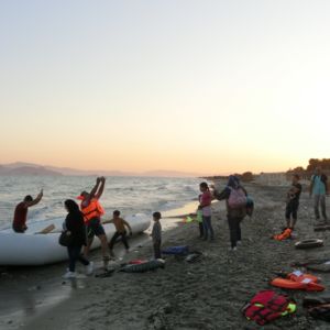Picture of migrants arriving in Greece